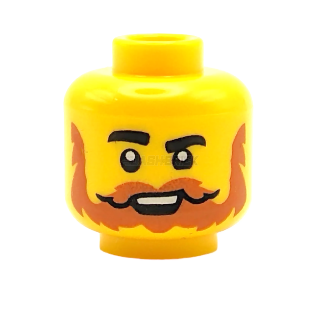 LEGO Minifigure Part - Head, Dark Orange Beard and Moustache, Open Mouth [28621pb0074] 6434805