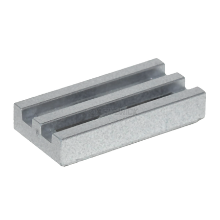 LEGO Tile, Modified 1 x 2 Grille with Bottom Groove / Lip, Flat Silver [2412b] 4619636