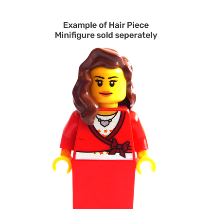 LEGO Minifigure Part - Hair Female Mid-Length, Part over Right Shoulder, Reddish Brown [85974]