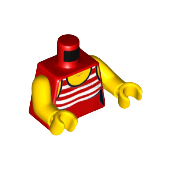 LEGO Minifigure Part - Torso Female Swimsuit, White Stripes Pattern [973pb2733c01]