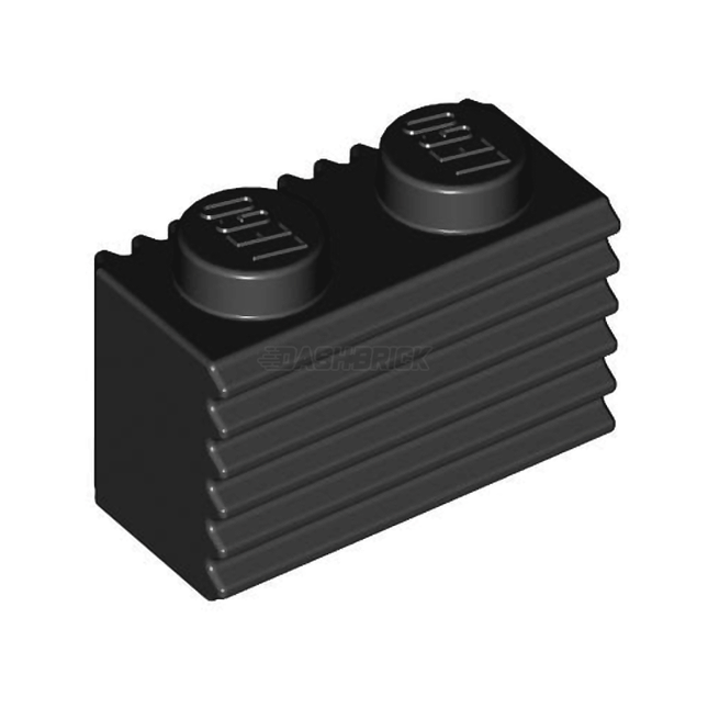 LEGO Brick, Modified 1 x 2, Grille Profile (Flutes), Black [2877] 287726