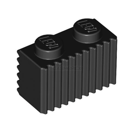LEGO Brick, Modified 1 x 2, Grille Profile (Flutes), Black [2877] 287726
