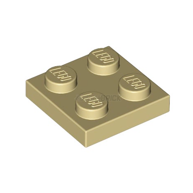 LEGO Plate, 2 x 2, Tan [3022] 302205, 4114084