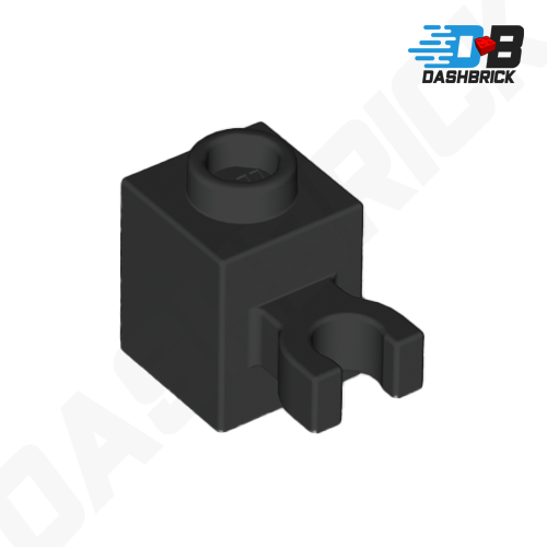 LEGO Brick, Modified 1 x 1 with Clip (Vertical Grip), Black [30241b]