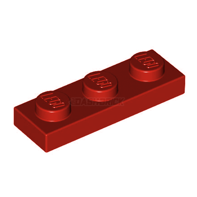 LEGO Plate, 1 x 3, Red [3623]