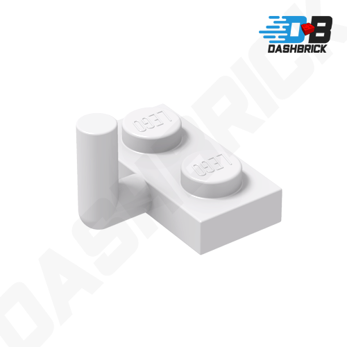 LEGO Plate, Modified 1 x 2, Bar Arm Up, White [4623 / 4623b / 88072]