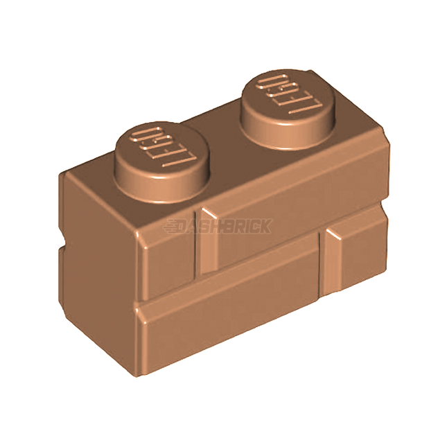 LEGO Brick, Modified 1 x 2, Masonry Profile, Medium Nougat [98283]