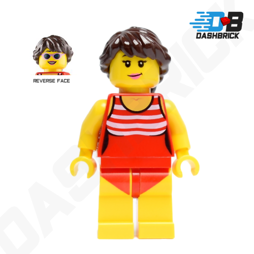 LEGO Minifigure - Beach Tourist Female, Red Bathing Suit [CITY]