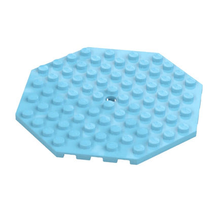 LEGO Plate, Modified 10 x 10 Octagonal with Hole, Medium Azure [89523] 6189082