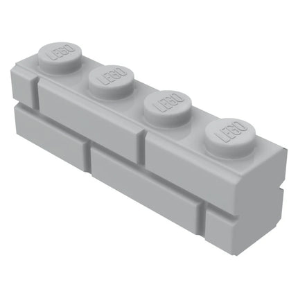 LEGO Brick 1 x 4, Masonry/Brick Profile, Light Grey [15533] 6314891