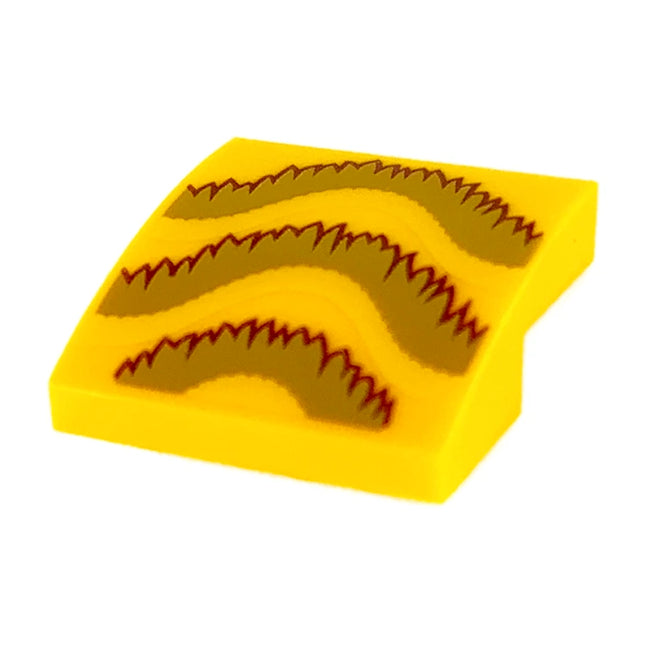 LEGO Slope, Curved 2 x 2 x 2/3, Gold/Orange Fringe Pattern, Bright Light Orange Slope [15068pb227] 6298834