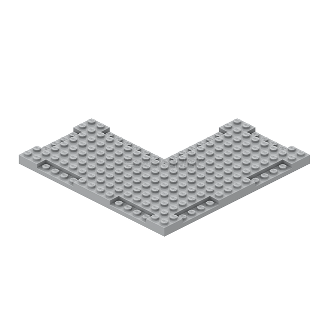 LEGO Brick, Modified Corner 16 x 16 x 2/3 with 7 x 7 Inside Corner and 1 x 4 Side Indentations, Light Grey [2612] 6440959