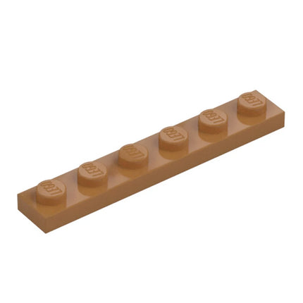 LEGO Plate, 1 x 6, Medium Nougat [3666] 6295464