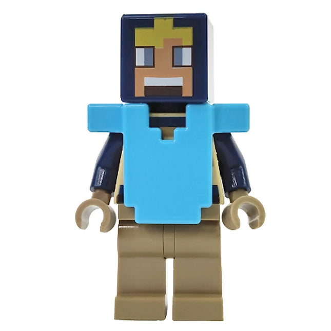 LEGO Minifigure - Hero - Tan Torso, Dark Tan Legs, Medium Azure Armor (2025) [MINECRAFT]
