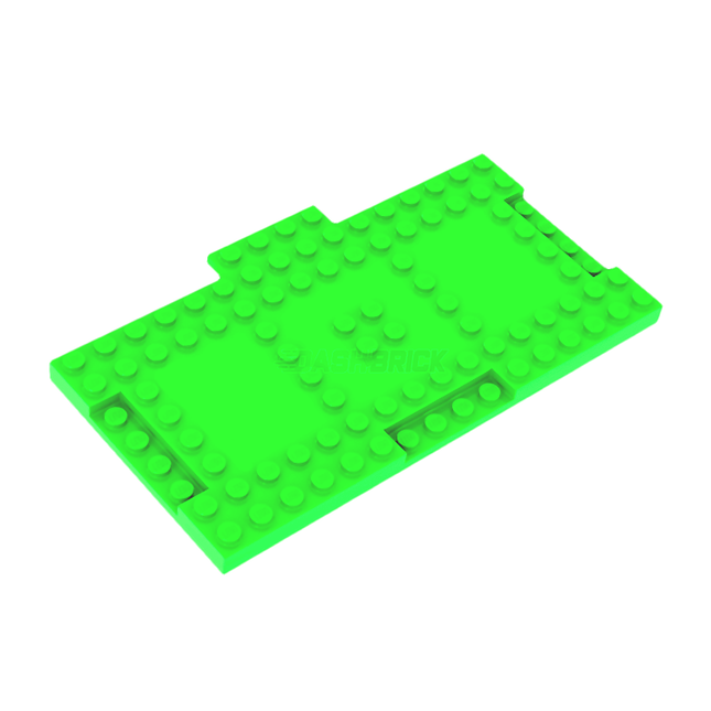 LEGO Brick, Modified 8 x 16 x 2/3 with 1 x 4 Indentations and 1 x 4 Plate, Bright Green [18922] 6396799