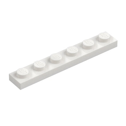 LEGO Plate, 1 x 6, White [3666] 366601