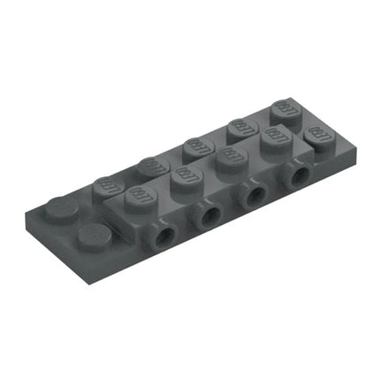 LEGO Plate, Modified 2 x 6 x 2/3 with 4 Studs on Side, Dark Grey [87609] 6138633