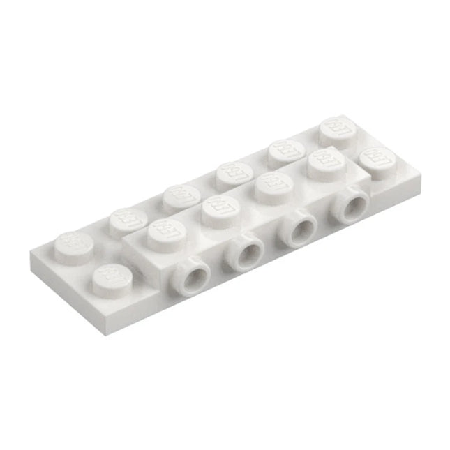 LEGO Plate, Modified 2 x 6 x 2/3 with 4 Studs on Side, White [87609] 4560929