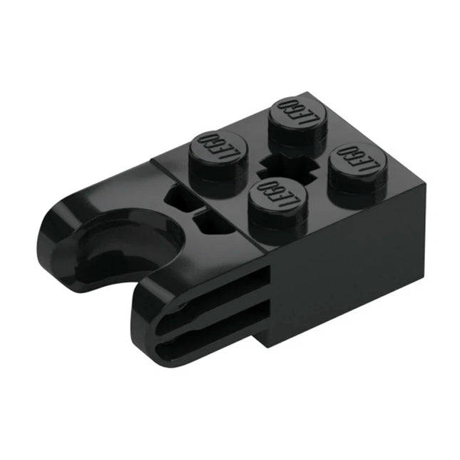 LEGO Technic, Brick Modified 2 x 2, Ball Socket , Axle Hole - Straight Forks with Round Ends, Black [67696] 6360825
