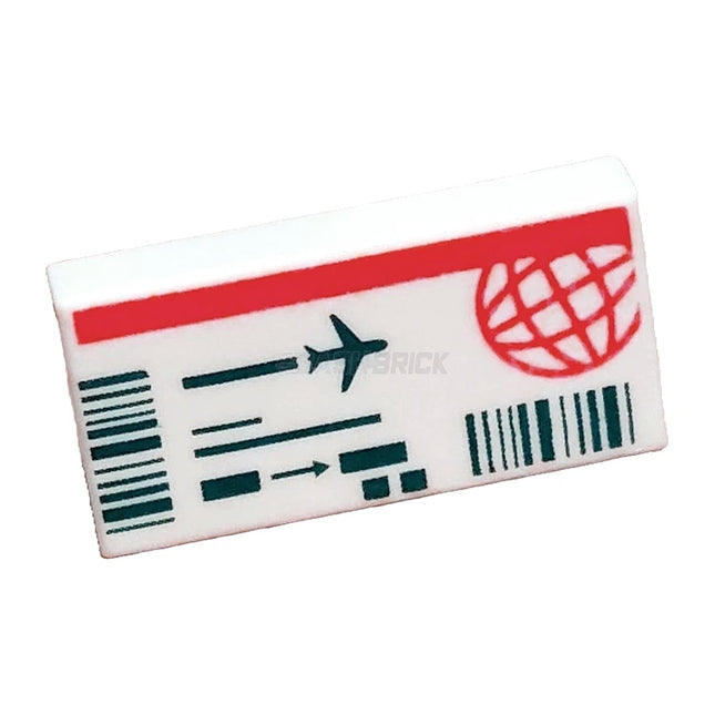 LEGO Minifigure Accessory - Tile, Airline Ticket, Wire Frame Globe and Stripe, Barcodes, Airplane [3069pb1325] 6520905