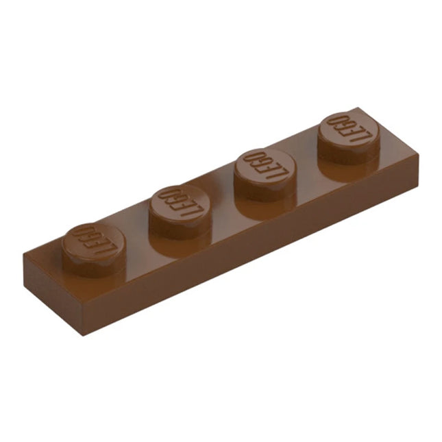 LEGO Plate, 1 x 4, Reddish Brown [3710] 4211190