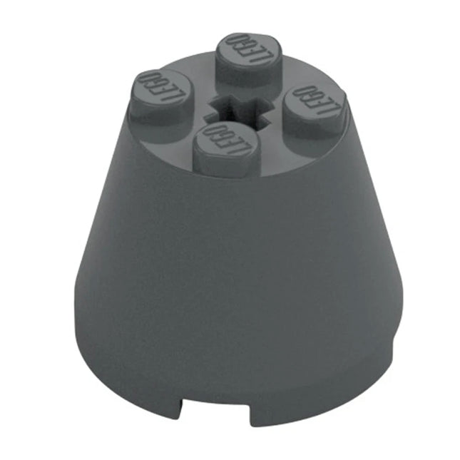 LEGO Cone 3 x 3 x 2 with Axle Hole, Dark Grey [6233] 6201630