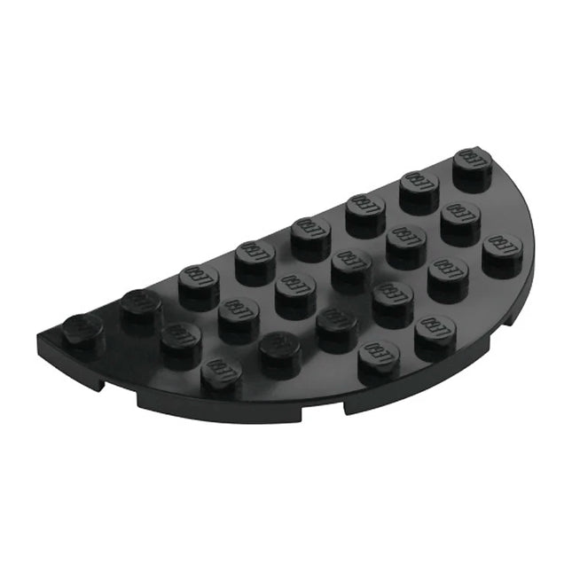 LEGO Plate, Round Half 4 x 8, Black [22888] 6133200