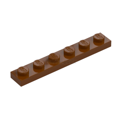 LEGO Plate, 1 x 6, Reddish Brown [3666] 4221590