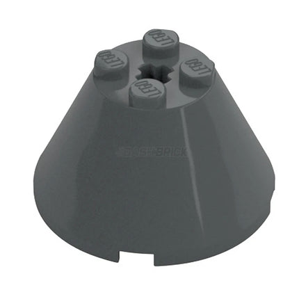 LEGO Cone 4 x 4 x 2 with Axle Hole, Dark Grey [3943b] 4296788