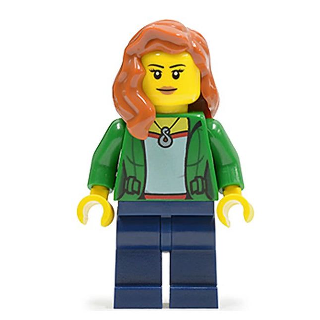 LEGO Minifigure - Female, Jacket Open with Necklace, Hair over Shoulder (2015) [CITY]