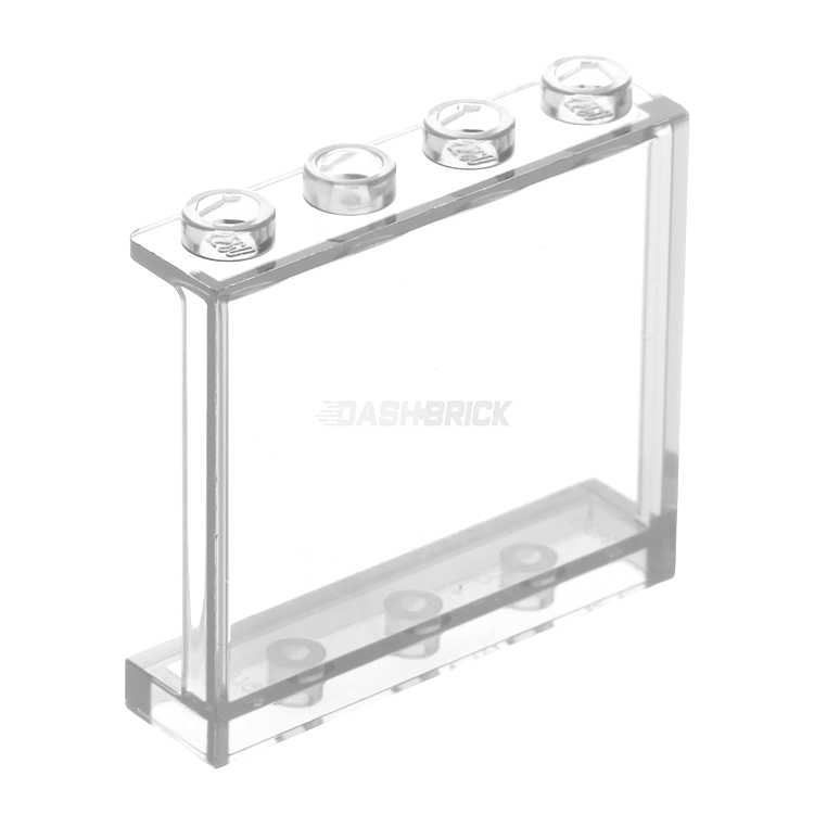 LEGO Wall/Panel x x 3, Side Supports, (Window) Trans-Clear