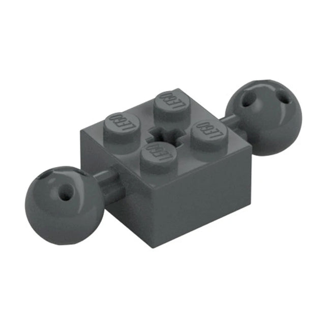 LEGO Technic, Brick Modified 2 x 2 with 2 Ball Joints and Axle Hole, Dark Grey [17114] 6065816