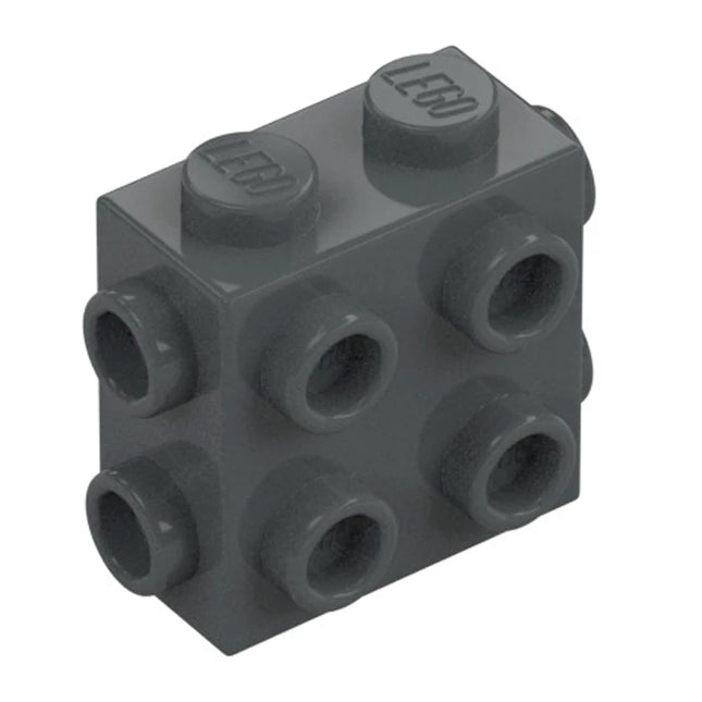 LEGO Brick, Modified 1 x 2 x 1 2/3 with Studs on 3 Sides, Dark Grey [67329] 6314192