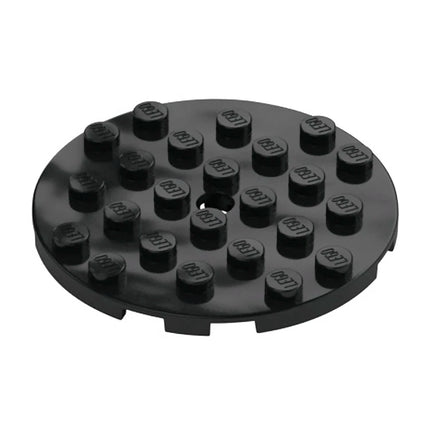 LEGO Plate, Round 6 x 6 with Hole, Black [11213] 6187587