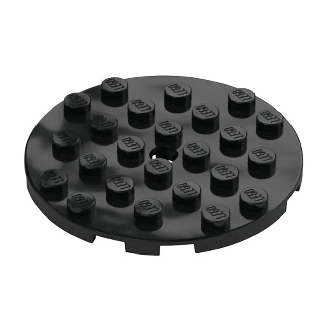 LEGO Plate, Round 6 x 6 with Hole, Black [11213] 6187587