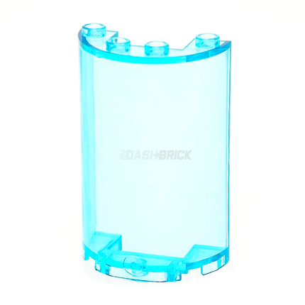 LEGO Wall/Curved Panel/Cylinder Half 2 x 4 x 5 with 1 x 2 Cutout, Trans-Light Blue (Window) [85941]