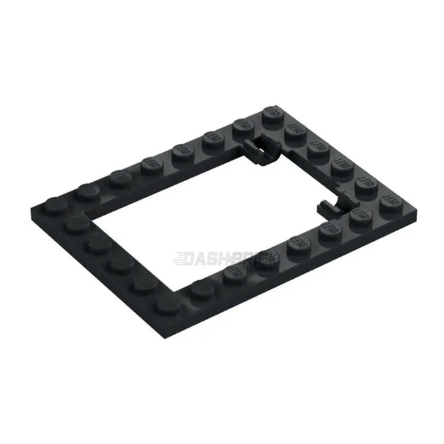 LEGO Plate, Modified 6 x 8 Trap Door Frame Horizontal, Black [92107] 3004126