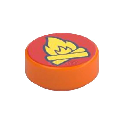 LEGO Minifigure Accessory - Tile, Yellow Campfire on Red, Orange [98138pb413] 6484357