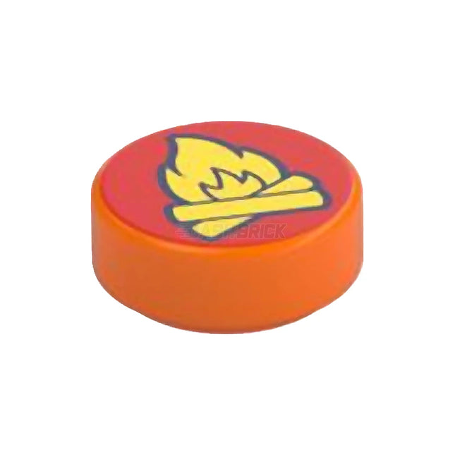 LEGO Minifigure Accessory - Tile, Yellow Campfire on Red, Orange [98138pb413] 6484357