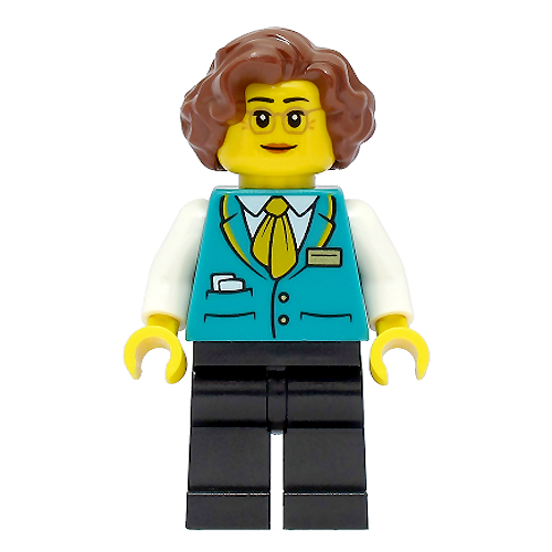 LEGO Minifigure - Female, Conductress, Vest, Glasses (2022) [CITY]