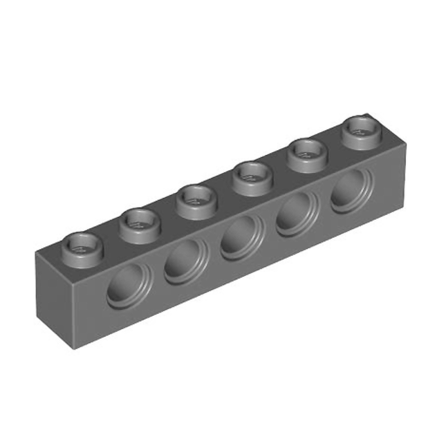 LEGO Technic, Brick 1 x 6 with Holes, Dark Grey [3894] 3894199