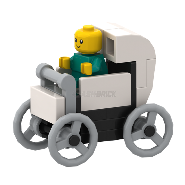 LEGO "Baby Bassinet Pram" - Buggy/Pushchair, Black/White [MiniMOC]
