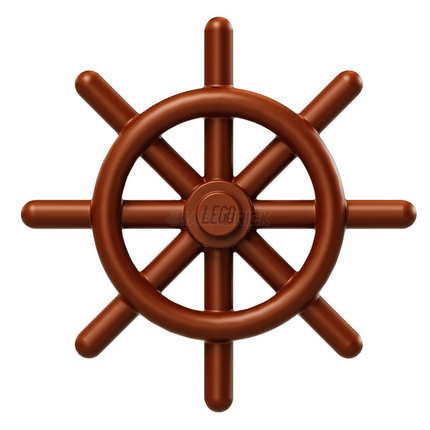 LEGO Minifigure Accessory - Boat, Ship's Wheel, Slotted Pin, Reddish Brown [4790b] 6278548