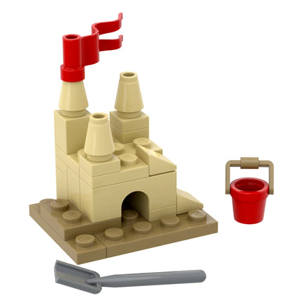 LEGO "Sand Castle" - Beach Display, Bucket, Spade [MiniMOC]
