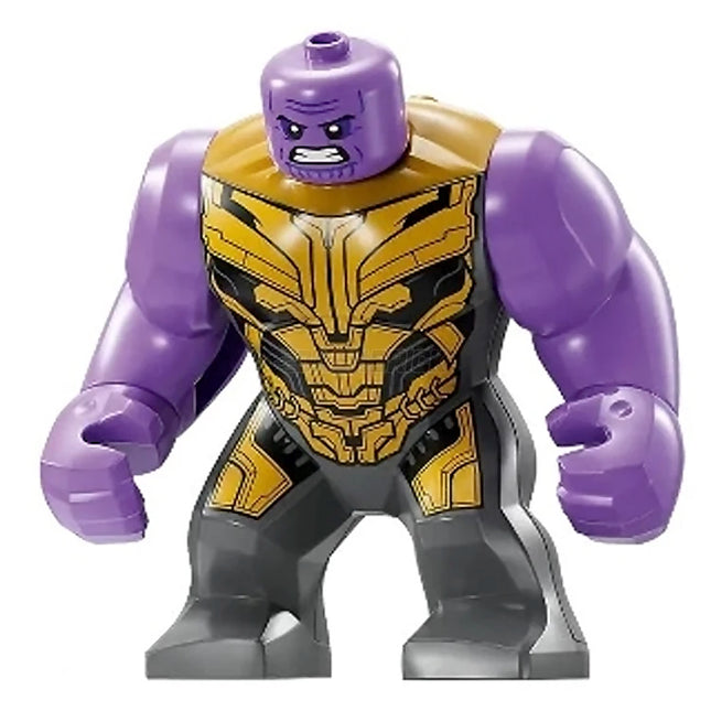 LEGO Minifigure - Thanos - Large Figure, Gray Outfit, Gold Armor, Printed Legs, Angry, Avengers (2023) [MARVEL]