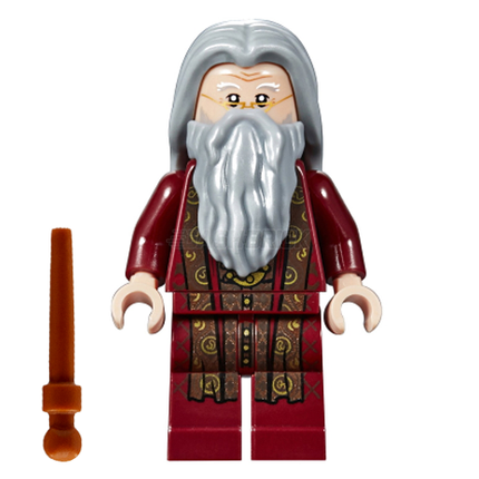 LEGO Minifigure - Albus Dumbledore, Dark Red Robe, Gray Hair (2018) [HARRY POTTER]