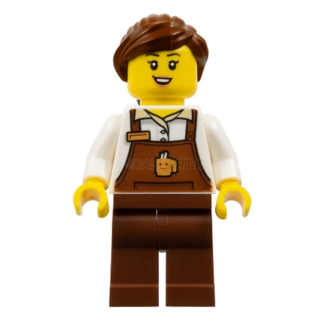 LEGO Minifigure - Female, Barkeeper, Ponytail, Smile, Coffee/Cafe Worker (2024) [CITY]