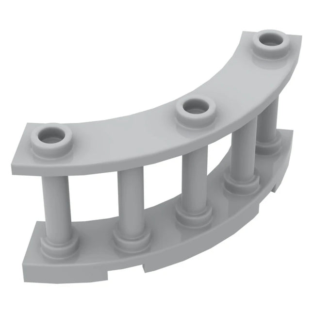 LEGO Fence 4 x 4 x 2 Quarter Round Spindled, 3 Studs, Light Grey [21229] 6267405