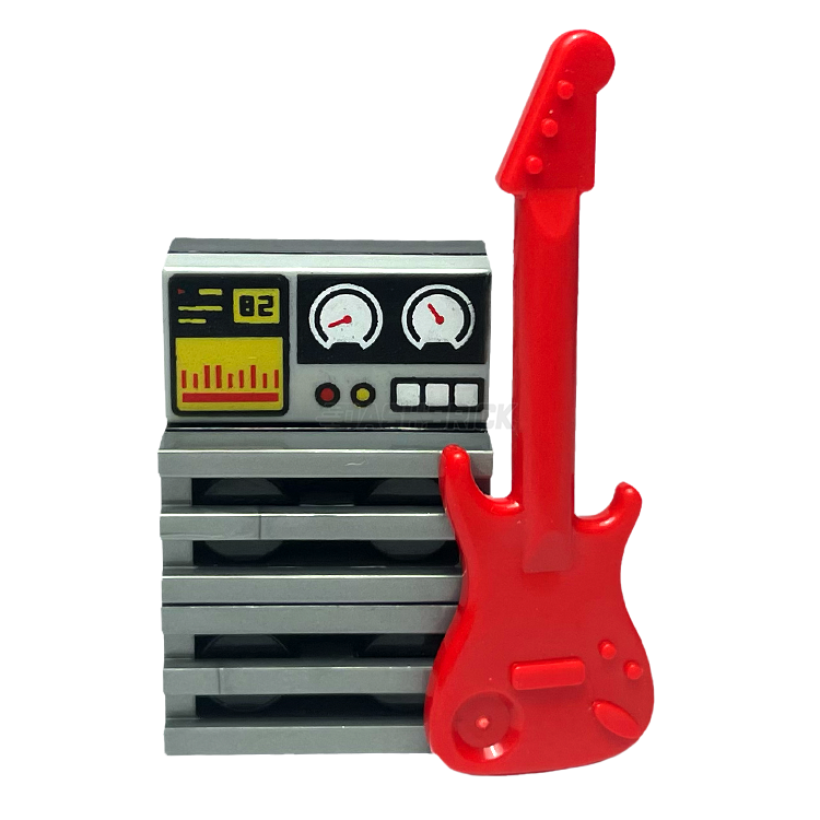 LEGO electric guitar - red - Extra Extra Bricks
