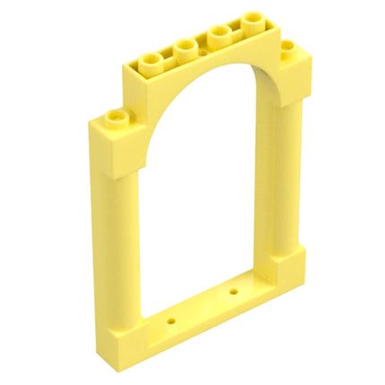 LEGO Door, Frame 1 x 6 x 7 Arched, Notches, Rounded Pillars, Bright Light Yellow [40066] 6249064